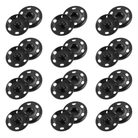 25 Sets Sewing Snap Buttons, Press Buttons Snap Fasteners 21mm, Black