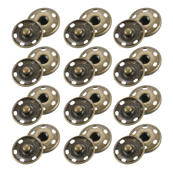 25 Sets Sewing Snap Buttons, Press Buttons Snap Fasteners 21mm, Bronze