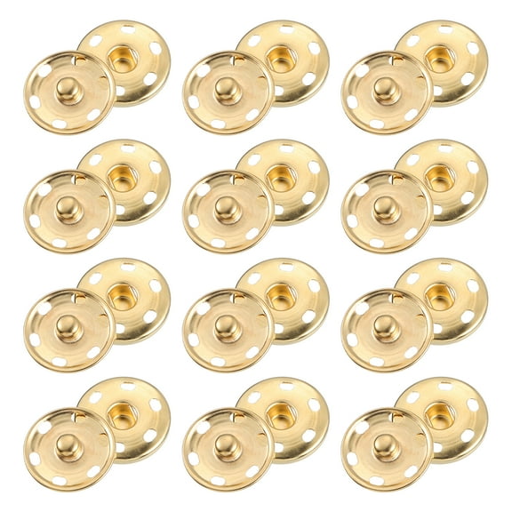 25 Sets Sewing Snap Buttons, Press Buttons Snap Fasteners 21mm, Gold