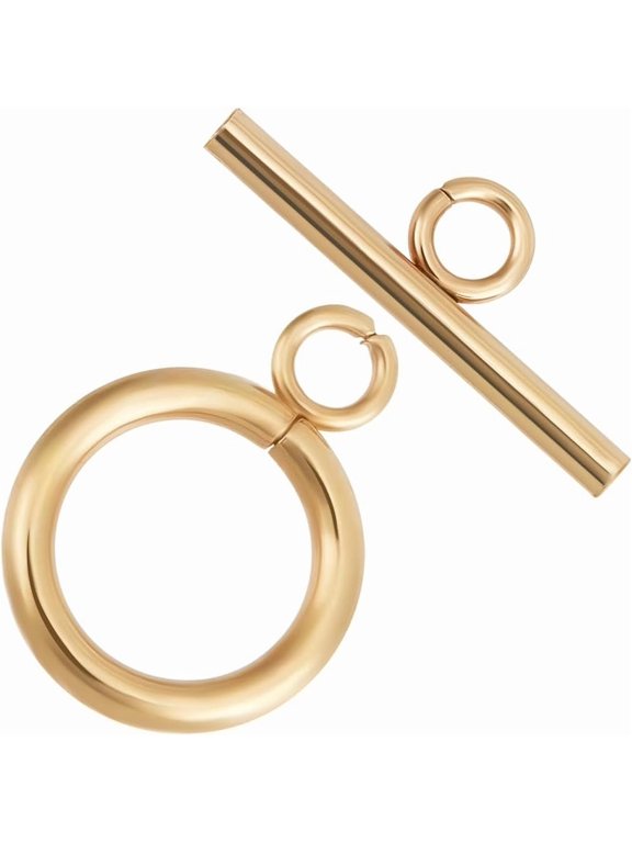 25 Sets Toggle Clasps 18K Gold Plated 304 Stainless Steel T Bar Ring Closure Connector for Jewelry Making Bracelet Necklace DIY