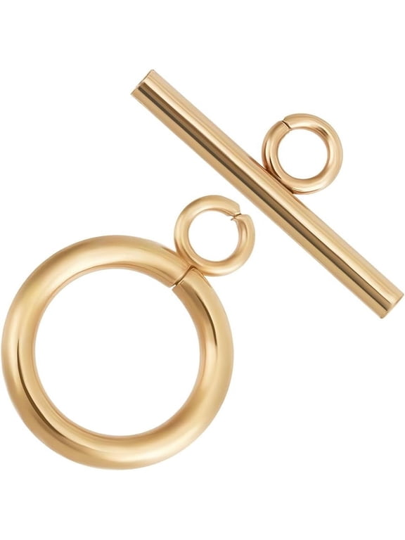 25 Sets Toggle Clasps 18K Gold Plated 304 Stainless Steel T Bar Ring Closure Connector for Jewelry Making Bracelet Necklace