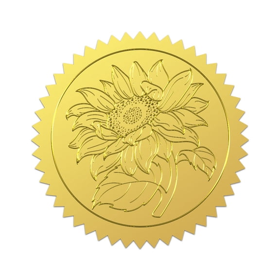 25 Sheet Plastic Self-Adhesive Gold Foil Embossed Stickers Medal Decoration Sticker Flower 5x5cm 4pcs/sheet for DIY