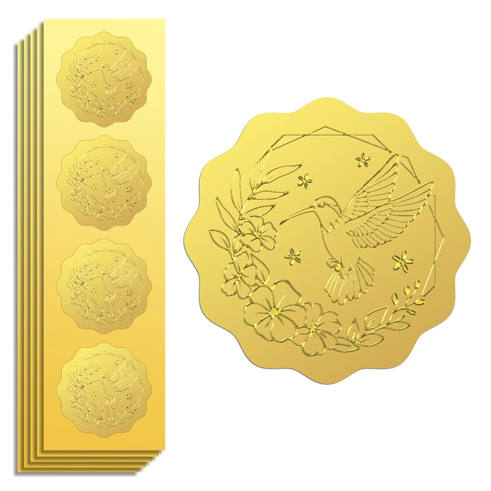 25 Sheet Plastic Self Adhesive Gold Foil Embossed Stickers Medal ...
