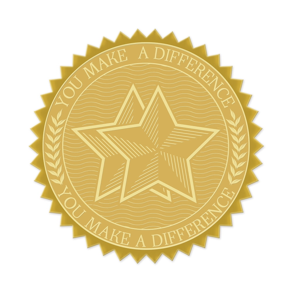 25 Sheet Plastic Self Adhesive Gold Foil Embossed Stickers Medal ...