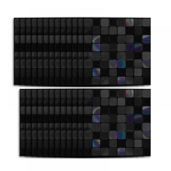 25-Sheet Self Adhesive Backsplash, Marble Design 3D Wall Panels, Kitchen Backsplash Bathroom Wall Tile (Black,20*20cm)