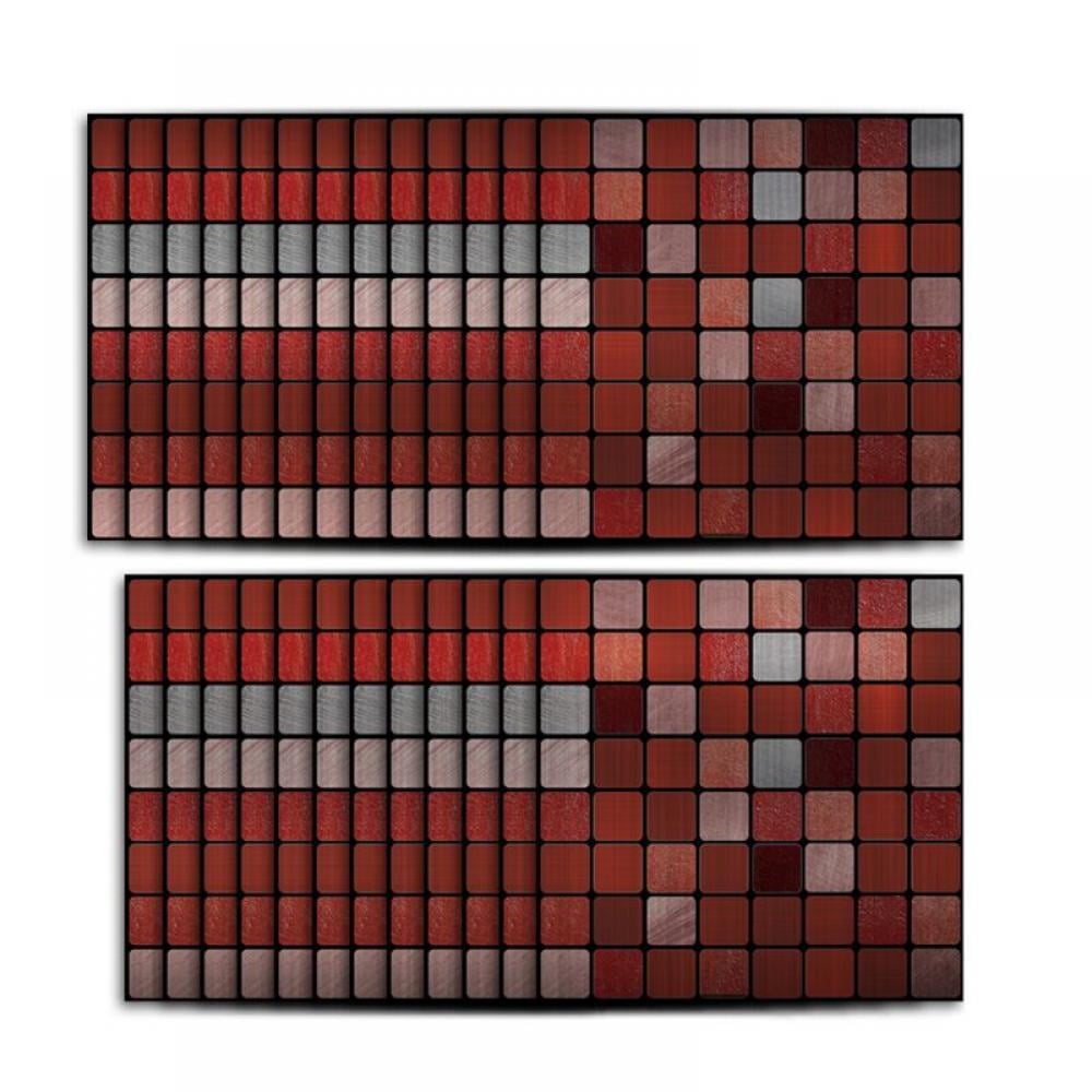 25-Sheet Self Adhesive Backsplash, Marble Design 3D Wall Panels, Kitchen Backsplash Bathroom Wall Tile (Red,20*20cm)