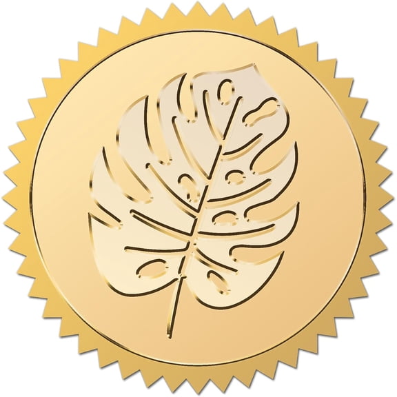 25 Sheet Self Adhesive Gold Foil Embossed Stickers Medal Decoration Sticker Leaf 5x5cm