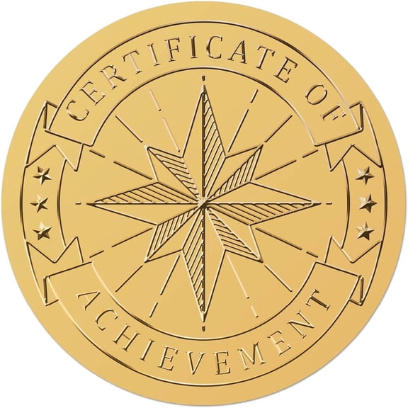 25 Sheet Self Adhesive Gold Foil Embossed Stickers Medal Sticker Star 5x5cm