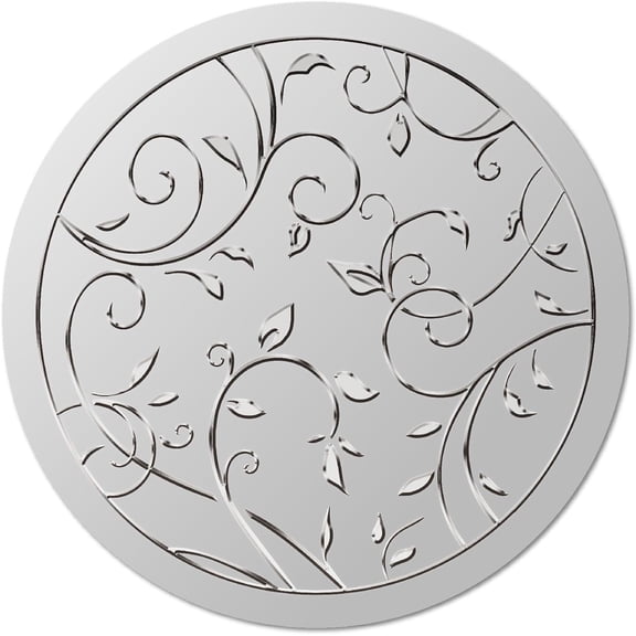25 Sheets 600Pcs Vintage Vine Silver Foil Envelopes Stickers 1.5" Awards Embossed Certificate Seals Self Adhesive Sticker Decor Labels for Wedding Invitation Office Graduation Diplomas Gift Packing