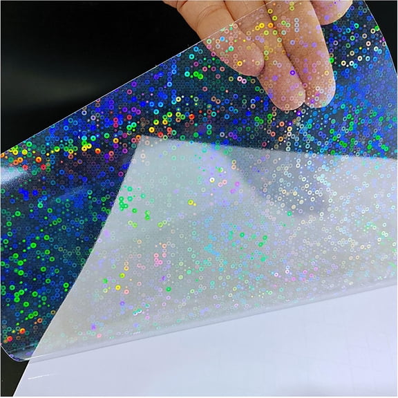 25 Sheets Clear Holographic Sticker Paper - Self Overlay Film A4 (11.7 .3 Inch) - Bubbles