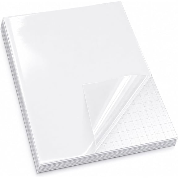 25 Sheets  Clear Vinyl Sticker Paper Self Adhesive   Transparent Overlay Film A4 (11.7 x 8.3 Inch) Cold Laminate Sheets