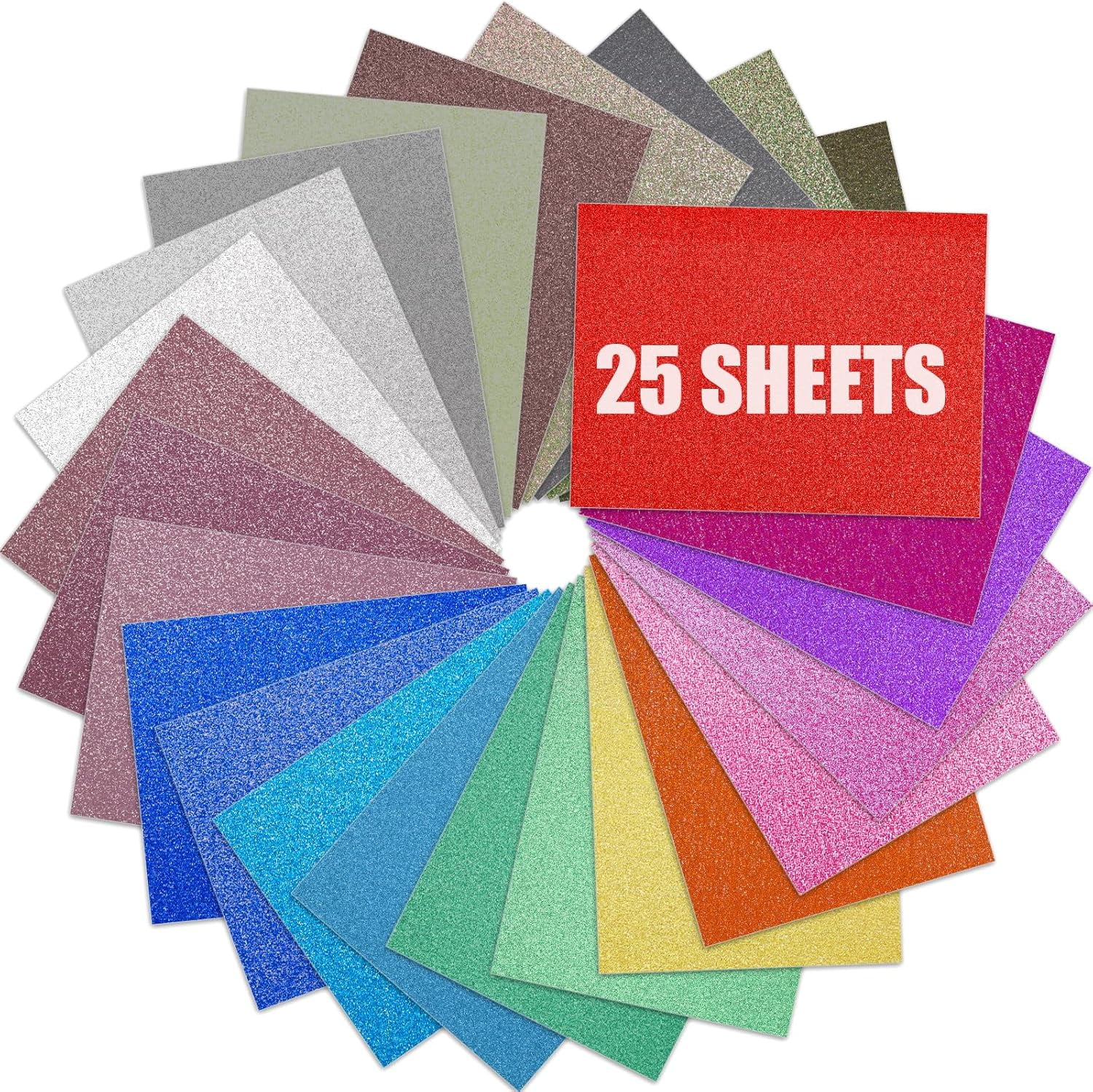 25 Sheets Glitter Cardstock Paper 8.3x11.7, Sparkly Paper A4 Premium