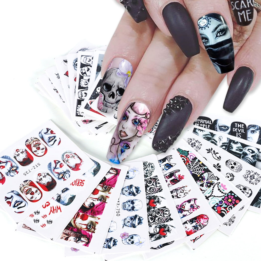 6 Sheets Colorful LV Nail Stickers