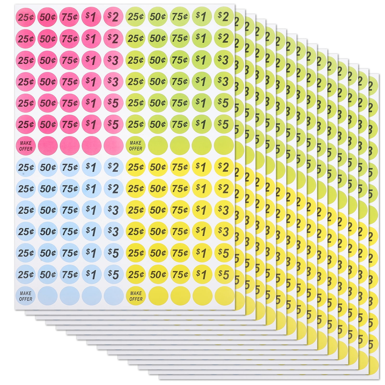 25 Sheets Round Price Sticker Labels Stickers for Small Business
