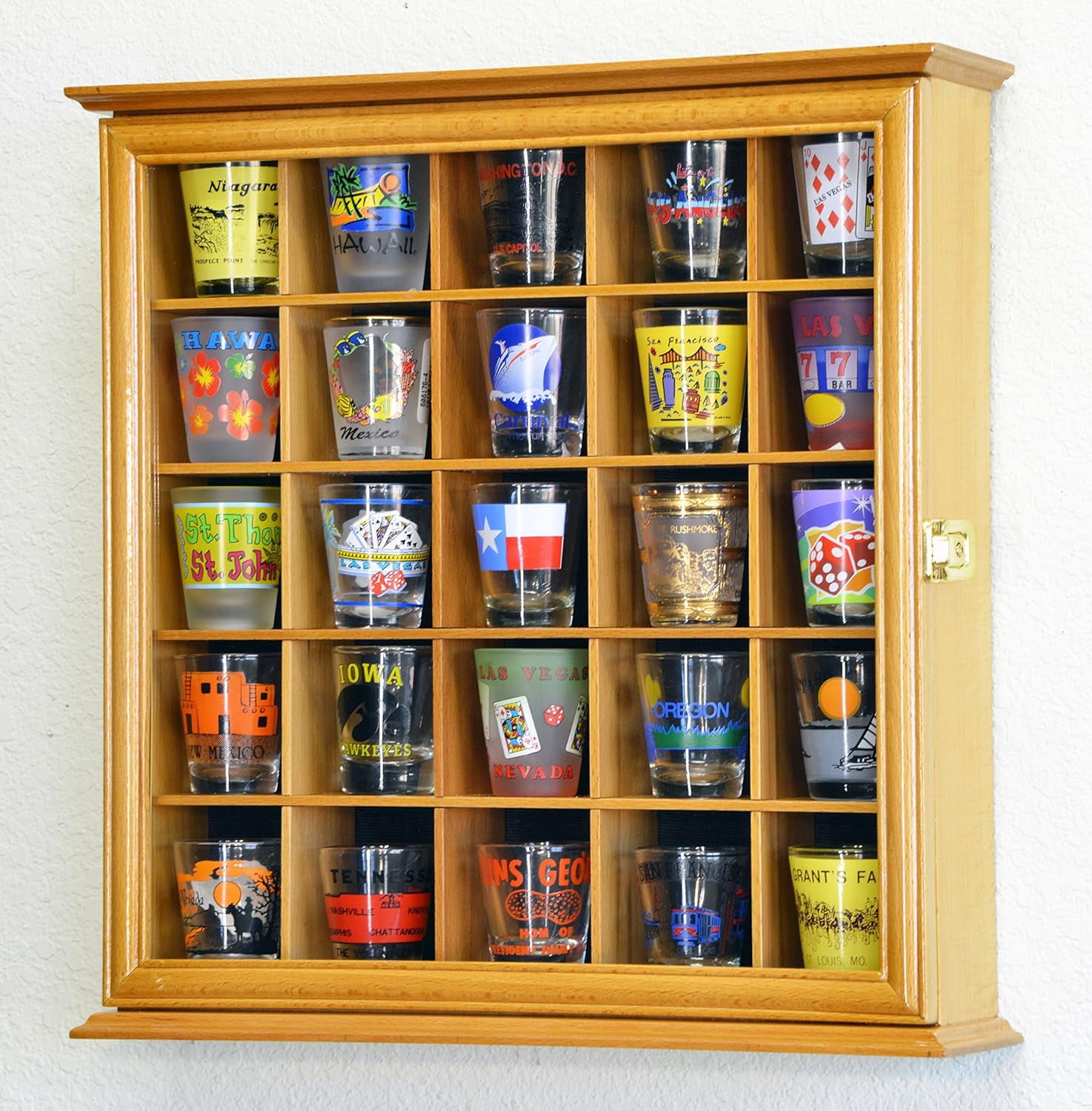 O Scale Train Display Case Cabinet Wall Rack W/UV Protection- Lockable -Cherry