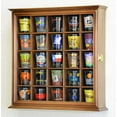 thumbnail image 1 of 25 Shot Glass Shotglass Display Case Holder Cabinet Wall Rack (Walnut Finish), 1 of 6