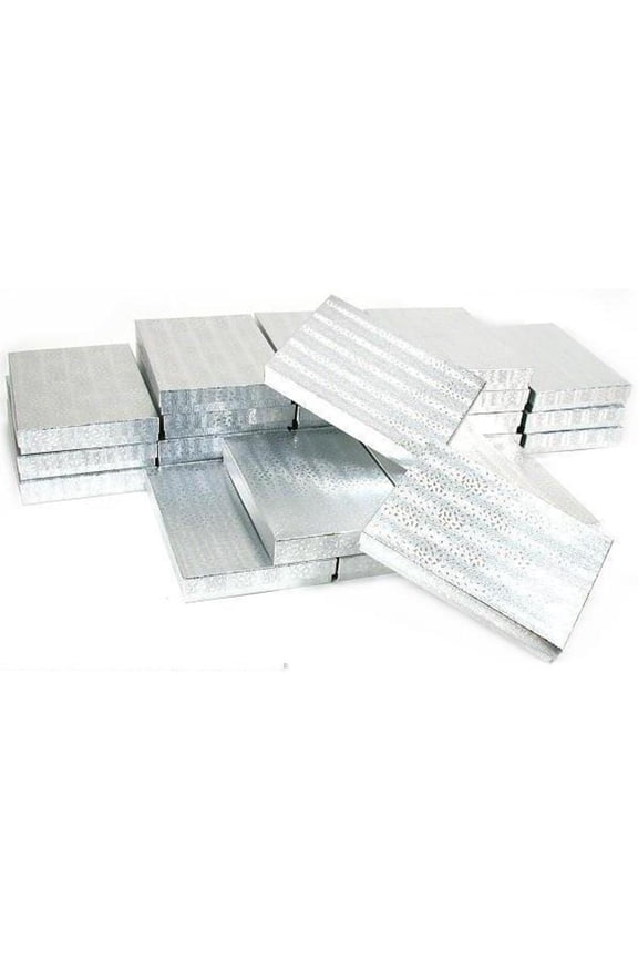 25 Silver Cotton Boxes Omega Necklace Jewelry Gift Displays 7 1/8"