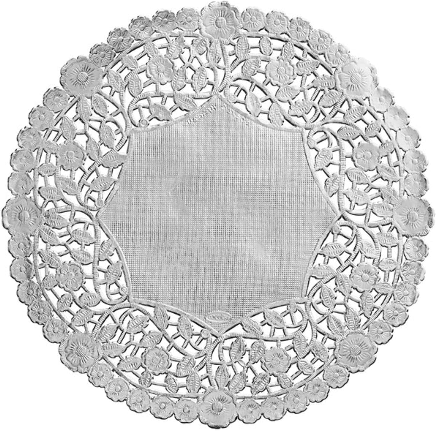 The Baker Celebrations 10-Inch Round Silver Paper Lace Doilies, 25 Count