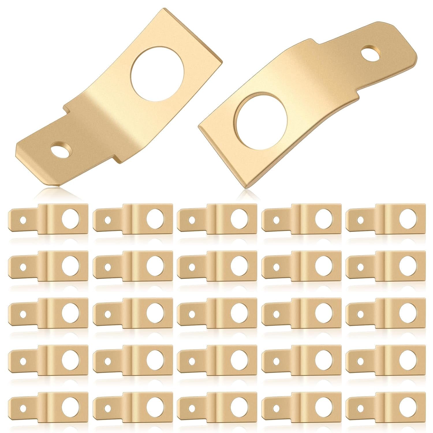 25 No Solder Quick Disconnect Adapters Non-Insulated Wire Connectors, 1/4 Inch Male, #10 Stud Brass Male Fork Adapter Brass Copper Wire Connector Ring Terminal Electrical Supply