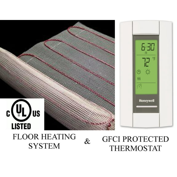 25 Sqft Warming Systems 120V Electric Floor Heating Mat with GFCI Thermostat