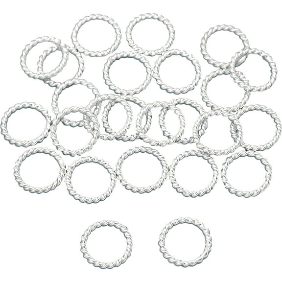 25 Sterling Silver Twisted Closed Jump Rings 19 Ga 6mm