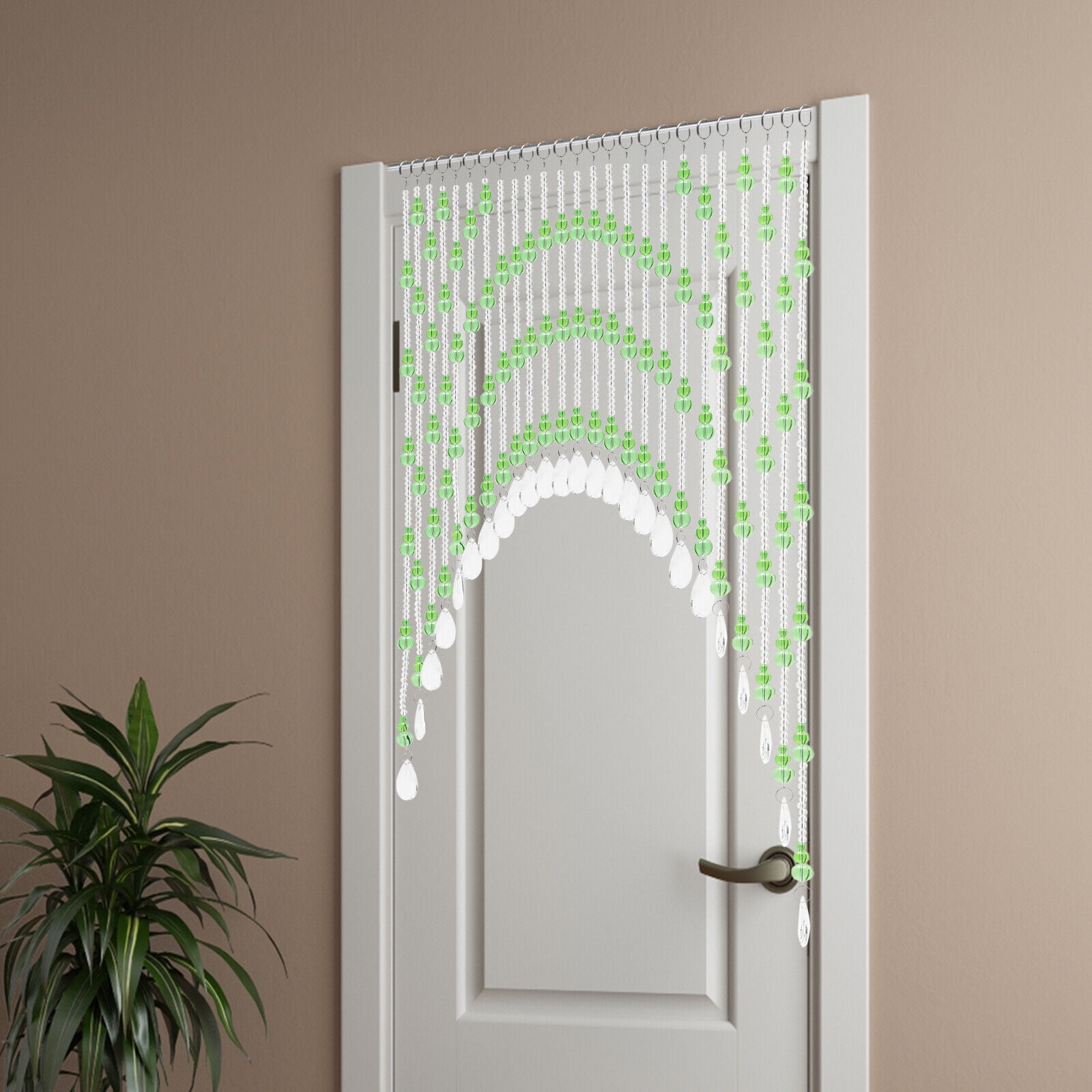 25-String Crystal Glass Beaded Doorway Curtain Door Beads Hanging
