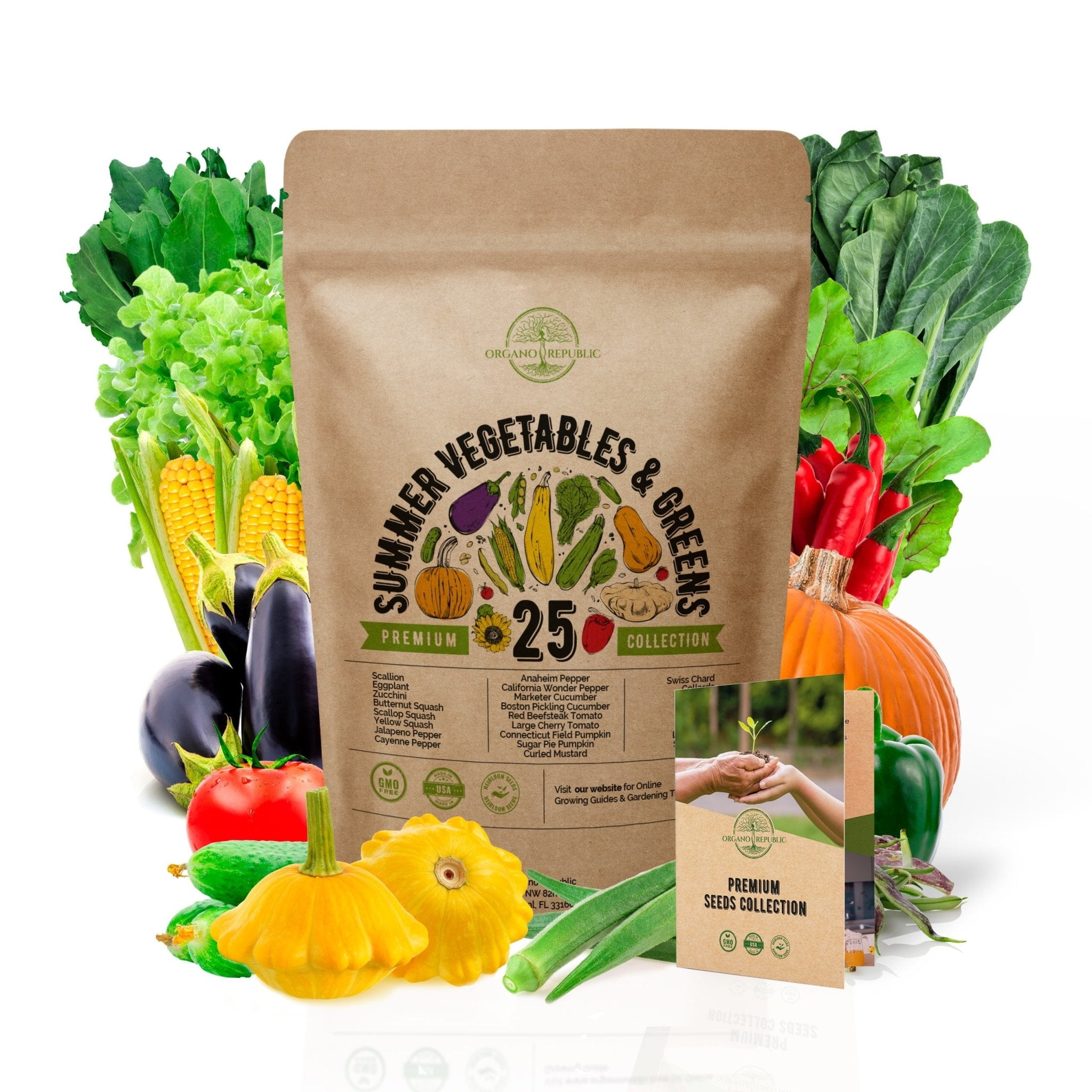 25 Summer Greens Vegetable Seeds 2500 Non GMO Heirloom Seeds For 25 summer greens vegetable seeds 2500 non gmo heirloom seeds for