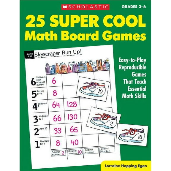 25 Super Cool Math Board Games: Easy-To-Play Reproducible Games That Teach Essential Math Skills, (Paperback)