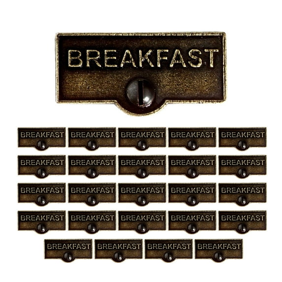 25 Switch Plate Tags BREAKFAST Name Signs Labels Cast Brass Traditional Engraved Wall Light Switch Cover Labels | Renovators Supply
