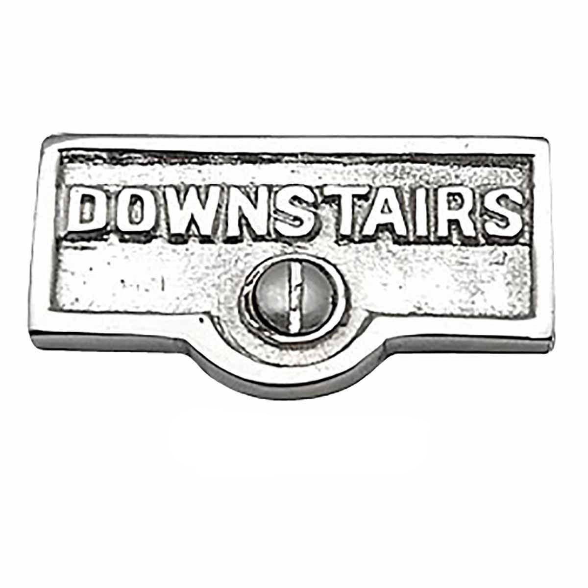 25 Switch Plate Tags DOWNSTAIRS Name Signs Labels Chrome Brass ...