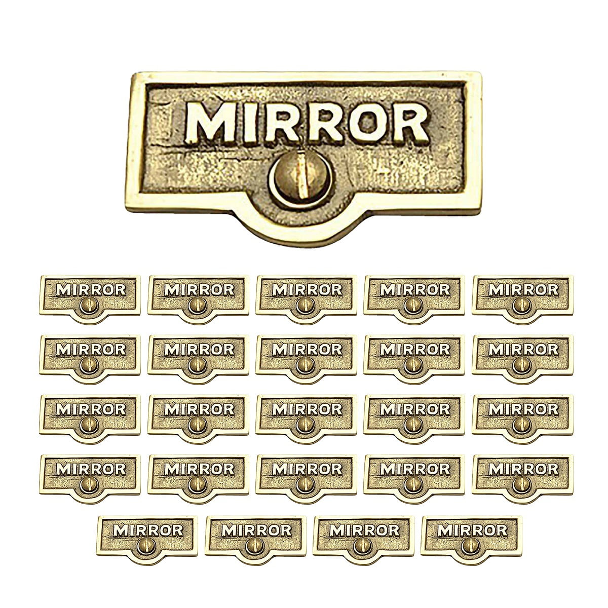 25 Switch Plate Tags MIRROR Name Signs Labels Lacquered Brass