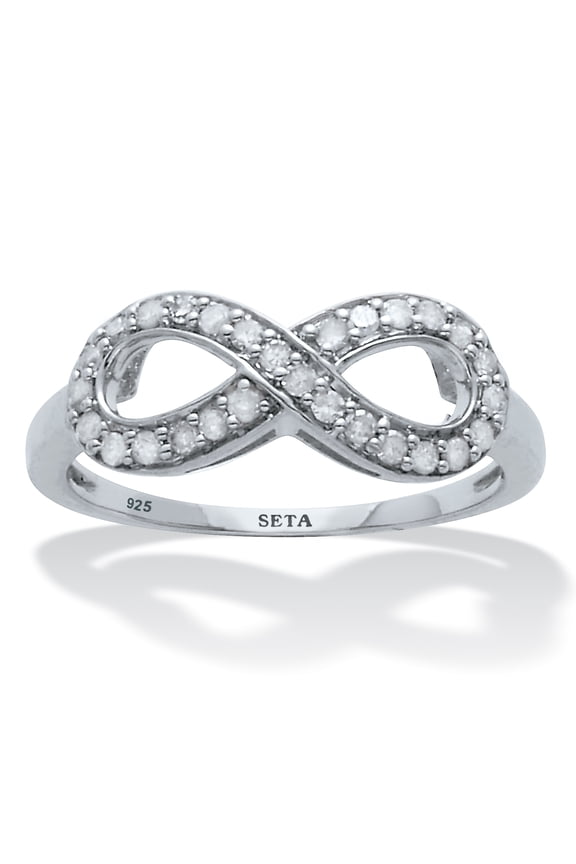 .25 TCW Diamond Sterling Silver Infinity Ring