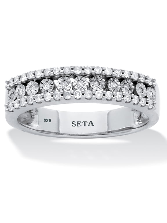 .25 TCW Diamond Sterling Silver Multi-Row Ring