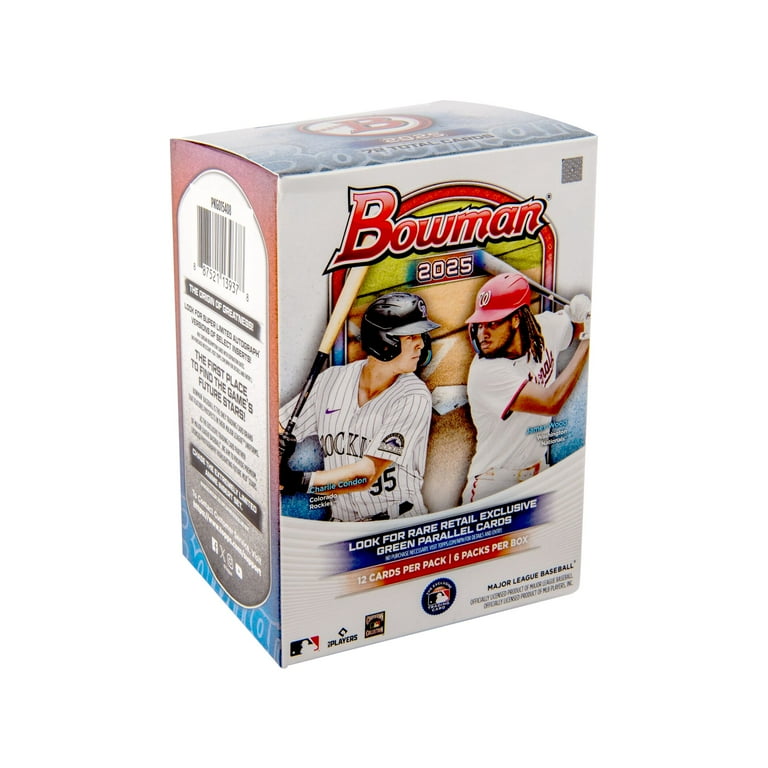 Topps, Baseball Trading Card Set, 2025 Bowman Value Box, 6 packs - Walmart.com Topps, Baseball Trading Card Set, 2025 Bowman Value Box, 6 packs - Walmart.com