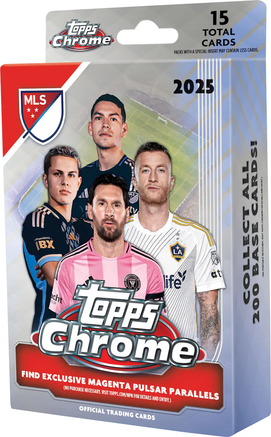 Caja Colgante de Tarjetas Coleccionables de Fútbol Topps MLS Chrome 2025