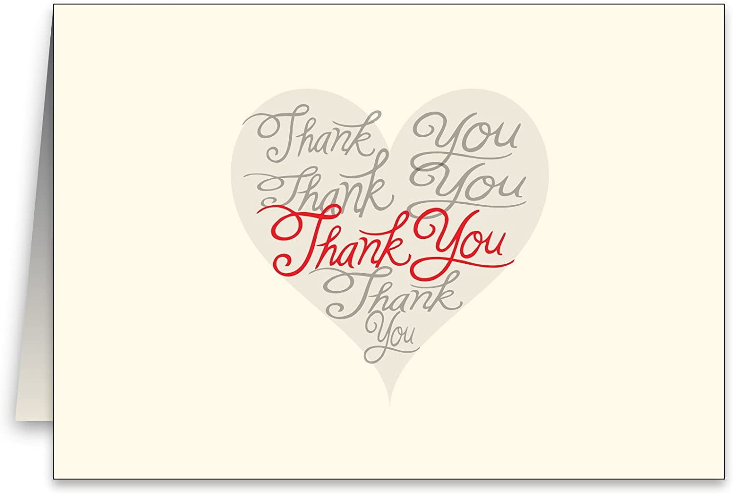 25 Thank You Cream Greeting Cards (5 X 7)