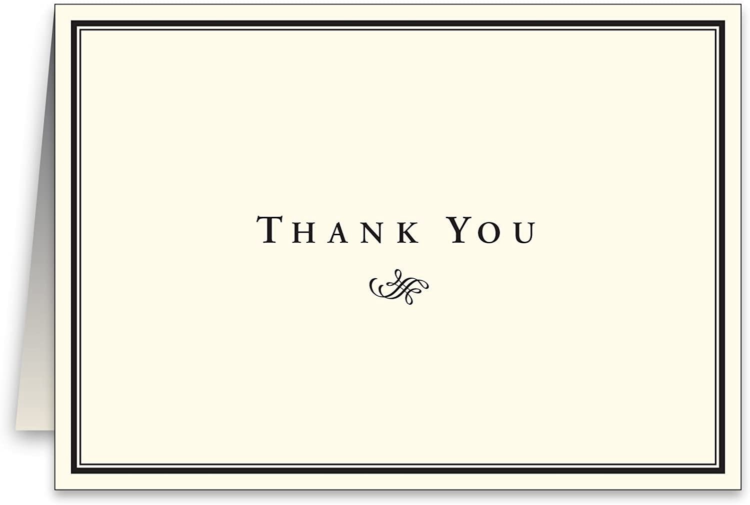 25 Thank You Cream Greeting Cards & Envelopes (5 x 7)