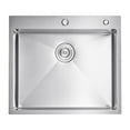 thumbnail image 1 of 25" Top Mount Single Bowl Kitchen Sink, 304 Stainless Steel Drop-In Basin with 9" Depth, Soundproof Pads & X-Shaped Drain Design, Easy Installation for Bars, Laundry Rooms & Home Kitchens, 1 of 10