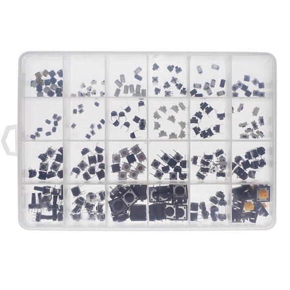 25 Types 250Pieces Tactiles Switches Momentary Push Button Assortment For Industrial Devices