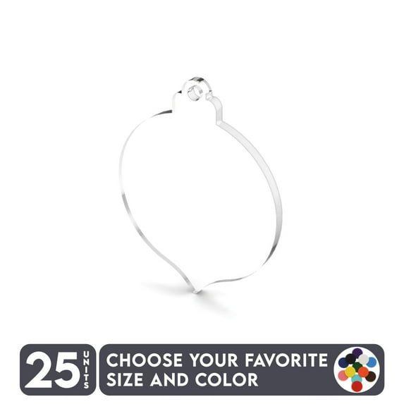 25 Units Acrylic Christmas Ornaments Blanks Night 1/8" Thick – Clear or Solid Color – (Size 3.5") Made in USA