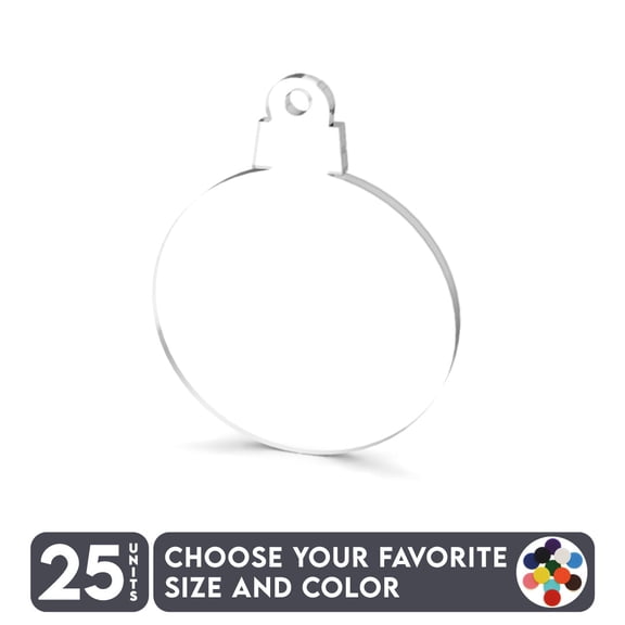 25 Units Acrylic Christmas Ornaments Blanks Round SOTO 1/8" Thick – Clear or Solid Color – (Size 3") Made in USA