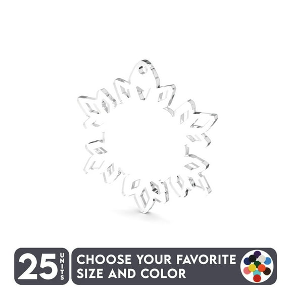 25 Units Acrylic Christmas Ornaments Blanks Snow Flake 1/8" Thick – Clear or Solid Color – (Size 3") Made in USA