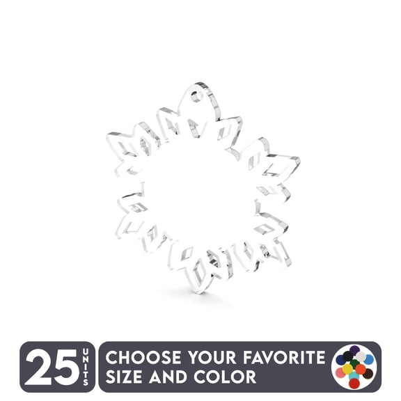 25 Units Acrylic Christmas Ornaments Blanks Snow Flake 1/8" Thick - Clear or Solid Color - (Size 8") Made in USA
