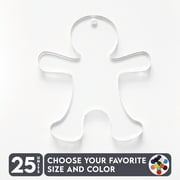 25 Units Acrylic Christmas Ornaments Ginger Man 1/8" Thick - Clear or Solid Color - Size 4" Made in USA