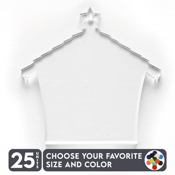 25 Units Acrylic Christmas Ornaments Home Soto 1/8" Thick – Clear or Solid Color – (Size 3") Made in USA