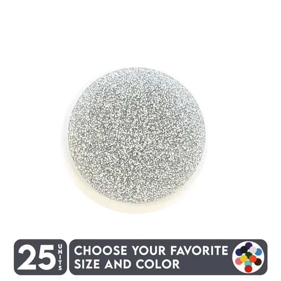 25 Units Acrylic Circle Blanks 1/8" Thick – Glitter Colors – (Size 1.5") Made in USA