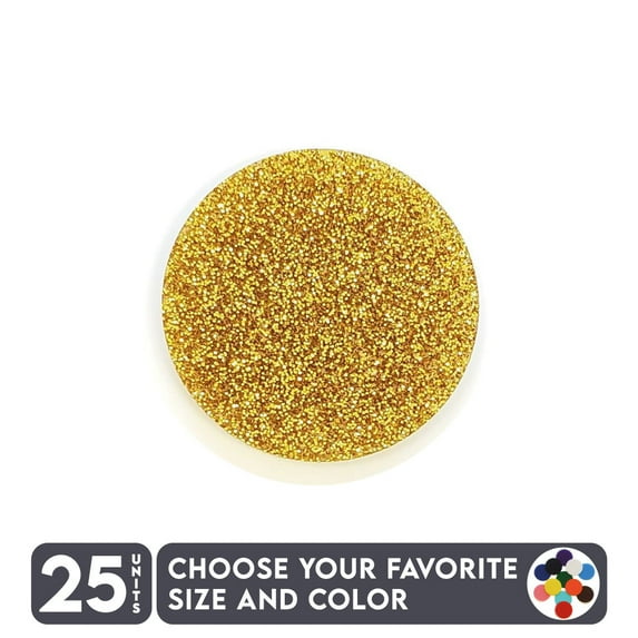 25 Units Acrylic Circle Blanks 1/8" Thick – Glitter Colors – (Size 2.5") Made in USA