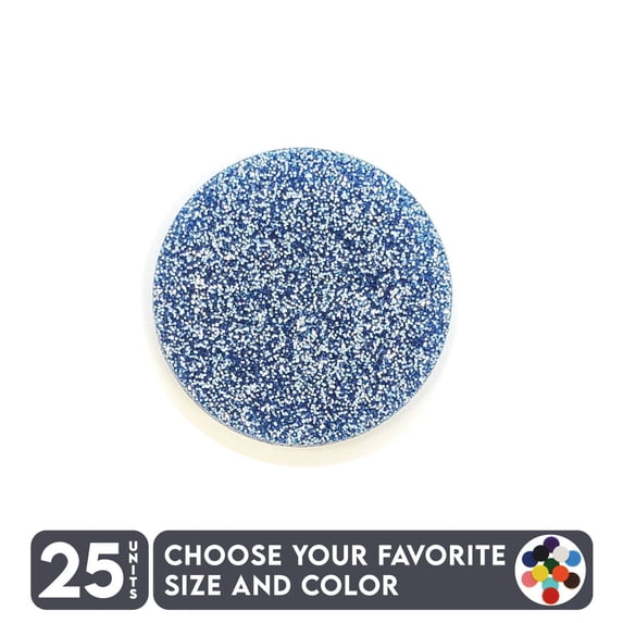 25 Units Acrylic Circle Blanks 1/8" Thick – Glitter Colors – (Size 2.5") Made in USA