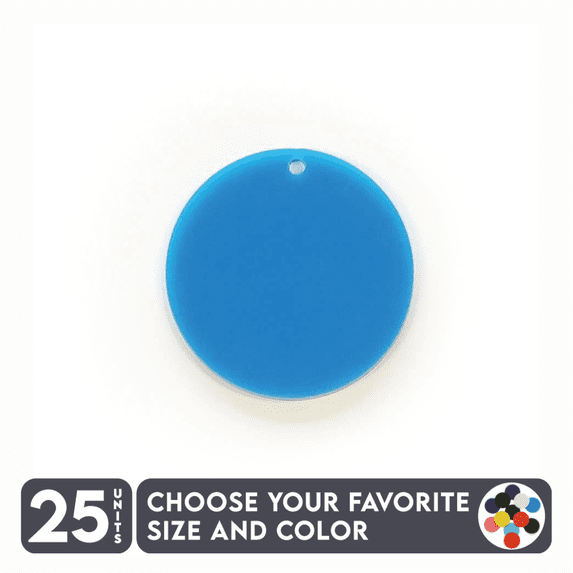 25 Units Acrylic Circle Blanks Disk With Hole 1/8" Thick - Clear or Solid Color - (Size 10") Made in USA