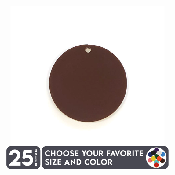 25 Units Acrylic Circle Blanks Disk With Hole 1/8" Thick – Clear or Solid Color – (Size 2.5") Made in USA
